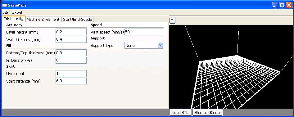 SkeinPyPy - a opensource 3D printer control panel