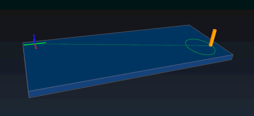 Tool path of the example simulated with CAMotics