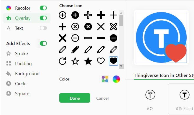 Customizable SVG Thingiverse icon for Maker blogs' social buttons 1