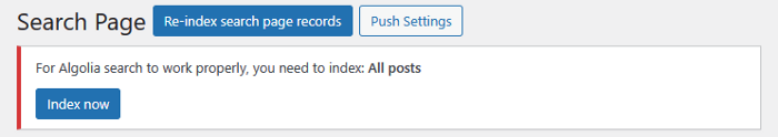 Image: For Algolia search to work properly, you need to index: All posts